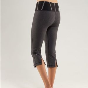 Lululemon Tadasana Black Grey Crop Pants